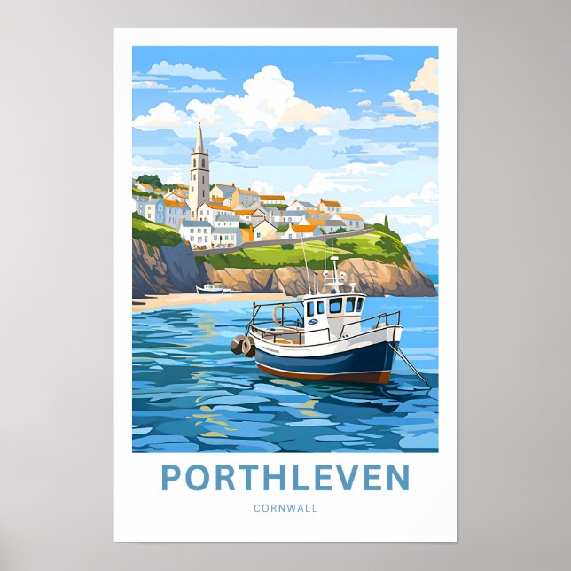 Porthleven Cornwall Travel Print Poster (Vorne)