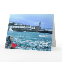 Porthleven Uhrturm + Gewartet für Fischskulpturen