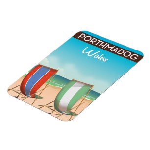 Porthmadog, Wales, welsh, Reiseplakatdruck. Magnet