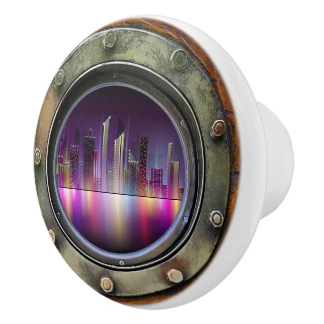 Porthole Scene Drawer Knobs Keramikknauf (Rechts)