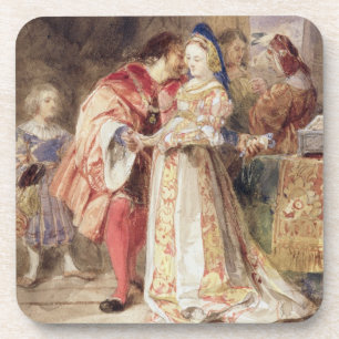 Portia und Bassanio, c.1826 (w/c, braune Tinte, Getränkeuntersetzer