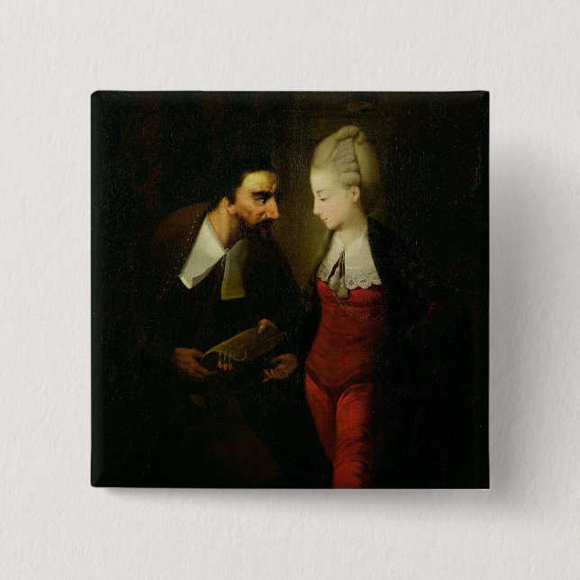 Portia und Shylock "vom Kaufmann von Venedig" A Button (Vorderseite)