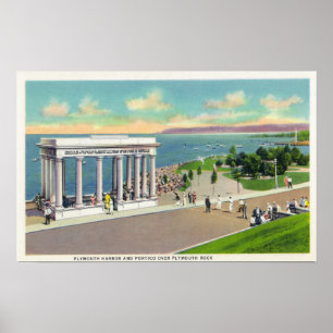 Portico über Plymouth Rock-Ansicht von Plymouth Poster