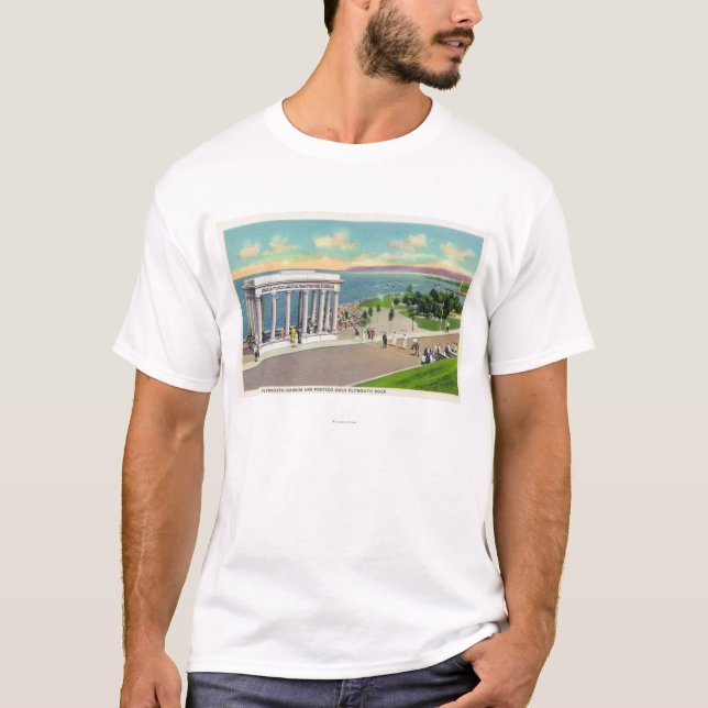 Portico über Plymouth Rock-Ansicht von Plymouth T-Shirt (Vorderseite)
