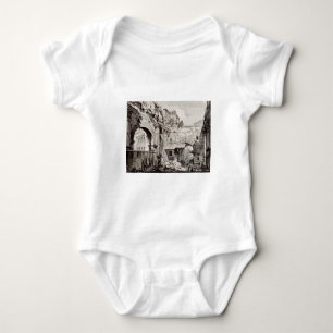 Portikus der Oktavia Rom Schwarz-Weiß-Kunst Baby Strampler