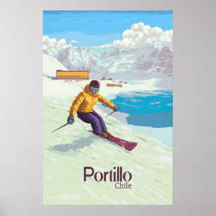 Portillo Chile Skigebiet Reiseplakat Poster