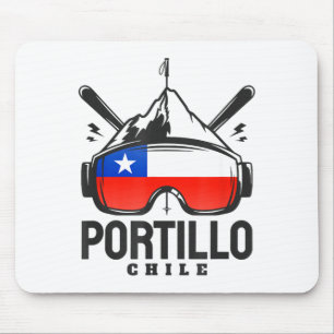 Portillo Chile Skigebiet Retro-Skiing Mousepad