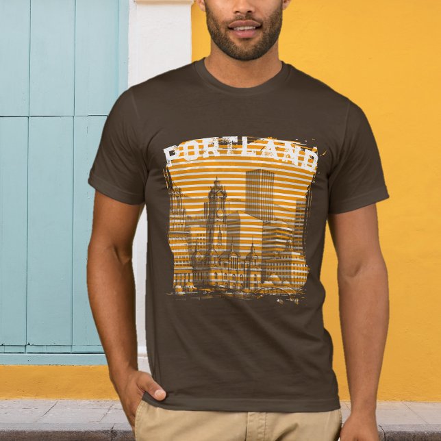 Portland Add Name Orange Graphic T - Shirt (Von Creator hochgeladen)