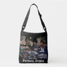 Portland bei Nacht Einkaufstasche