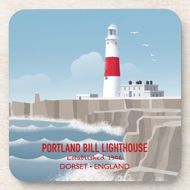 Portland Bill Leuchtturm Getränkeuntersetzer (Vorderseite)