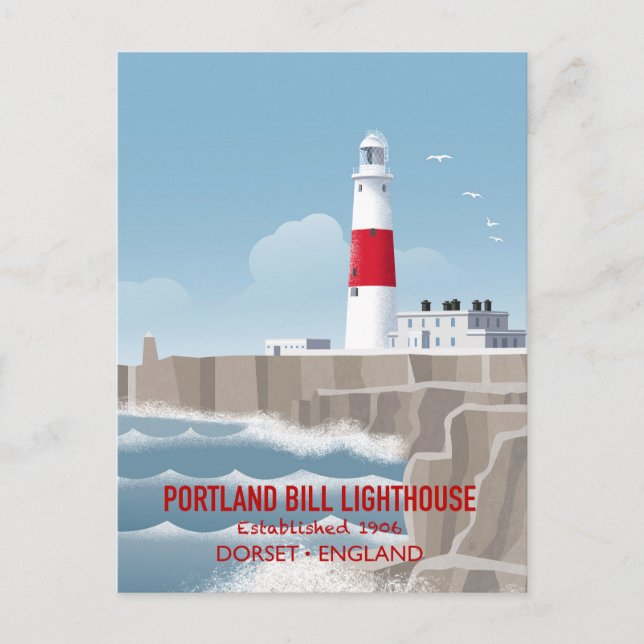 Portland Bill Leuchtturm Postkarte (Vorderseite)