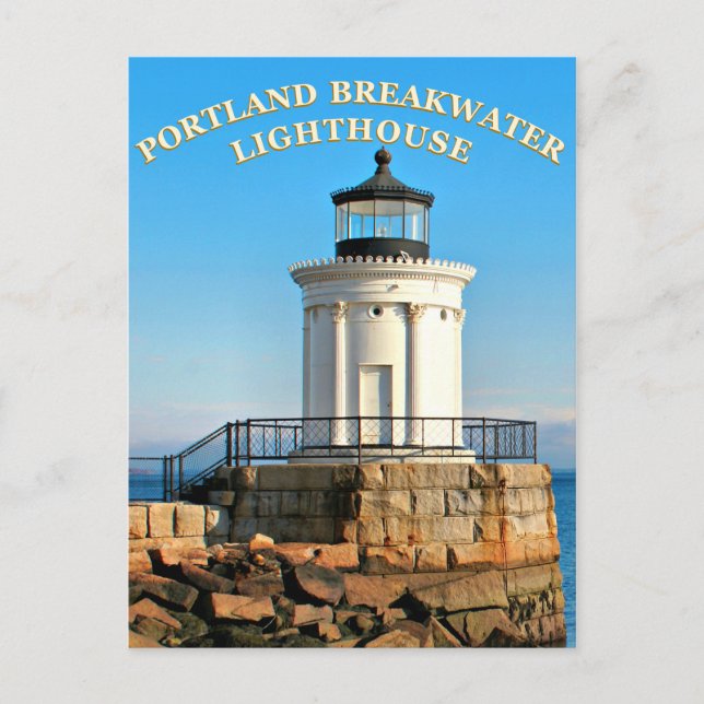Portland Breakwater Lighthouse, Maine Postcard Postkarte (Vorderseite)