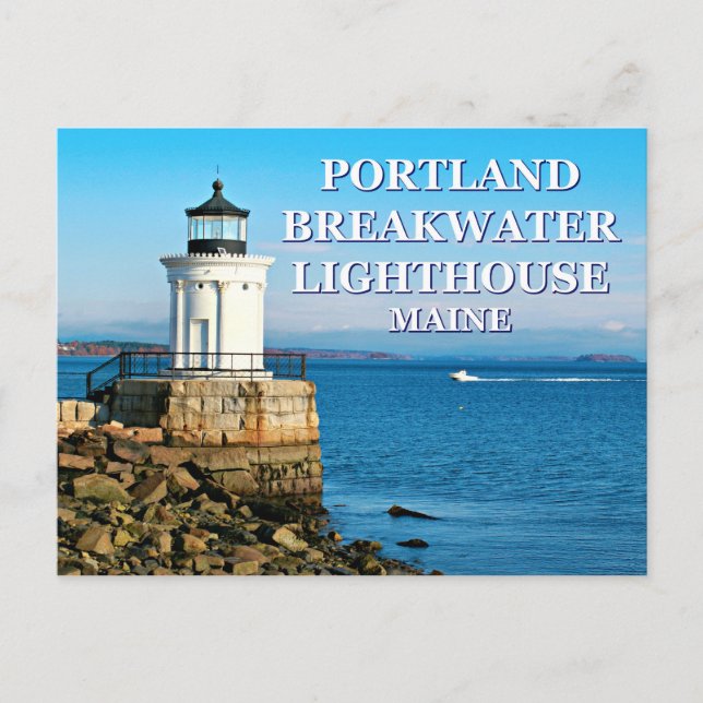 Portland Breakwater Lighthouse, Maine Postcard Postkarte (Vorderseite)