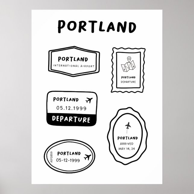 Portland - Briefmarke | Minimalistisch Poster (Vorne)