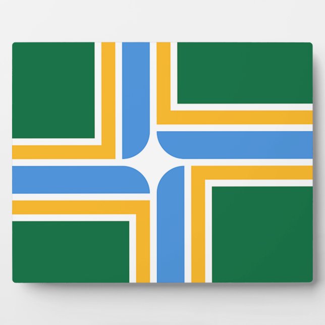 Portland City Flag Plaque Fotoplatte (Vorderseite)