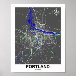 Portland City Map Poster