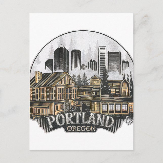 Portland City Oregon USA Postkarte (Vorderseite)