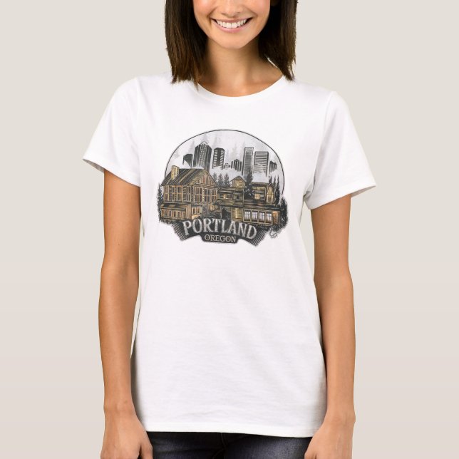 Portland City Oregon USA T-Shirt (Vorderseite)