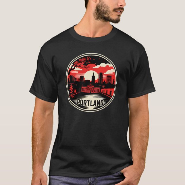 Portland City Oregon USA T-Shirt (Vorderseite)