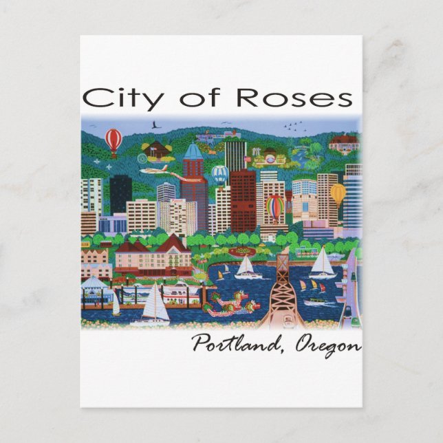Portland~ Die Stadt der Rose Postkarte (Vorderseite)