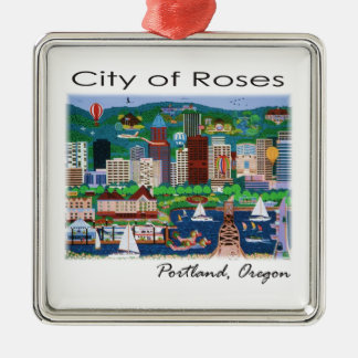 Portland~ Die Stadt der Rose Silbernes Ornament