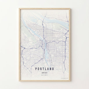 Portland Druck Oregon Wandkunst Poster Karte Gesch