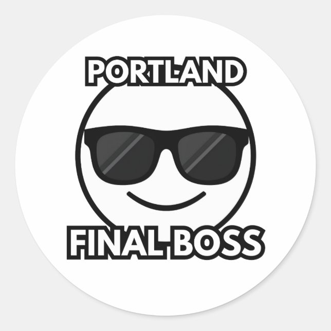 Portland Final Boss Cool Face Emoji Sticker (Vorderseite)