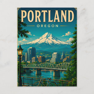 Portland Flussufer-Schönheit Postkarte