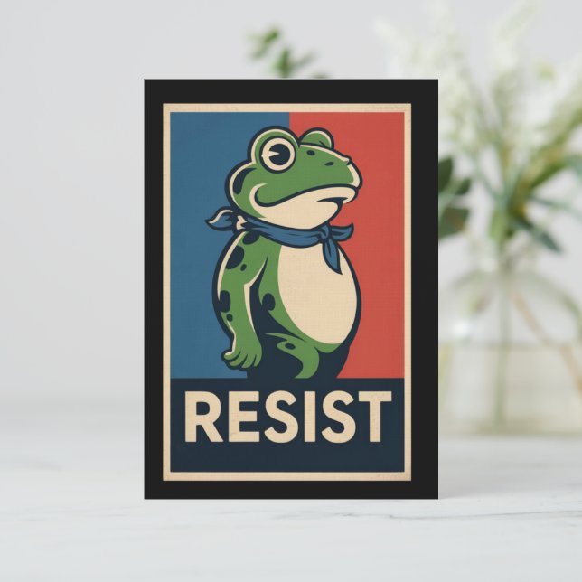 Portland Frog Protest Anti Ice Resistance I Stand  Einladung (Stehend Vorderseite)