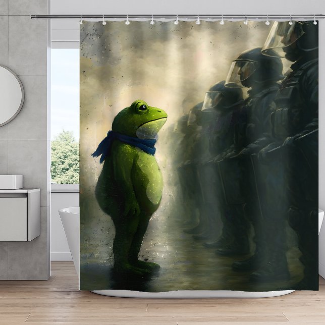 Portland Frog Protest Duschvorhang (Von Creator hochgeladen)