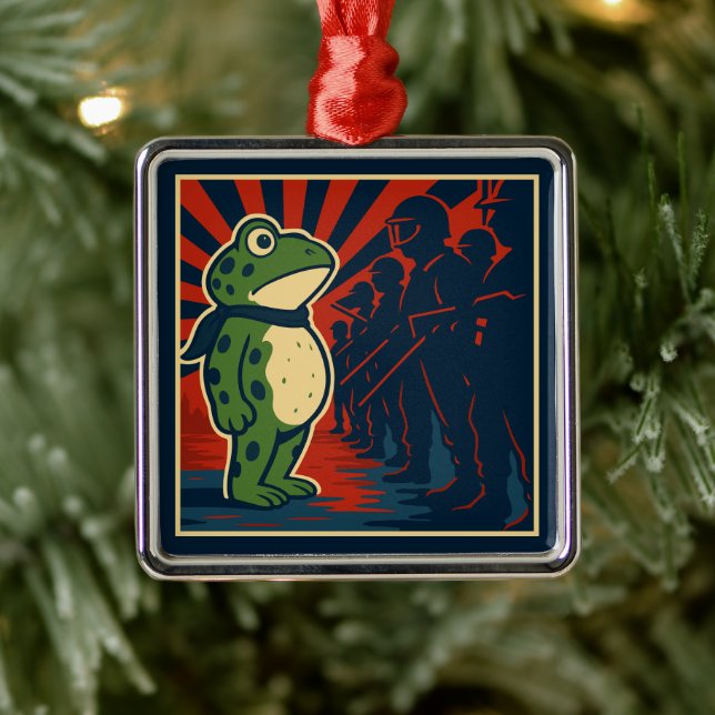 Portland Frog Protest Ornament Aus Metall (Baum)