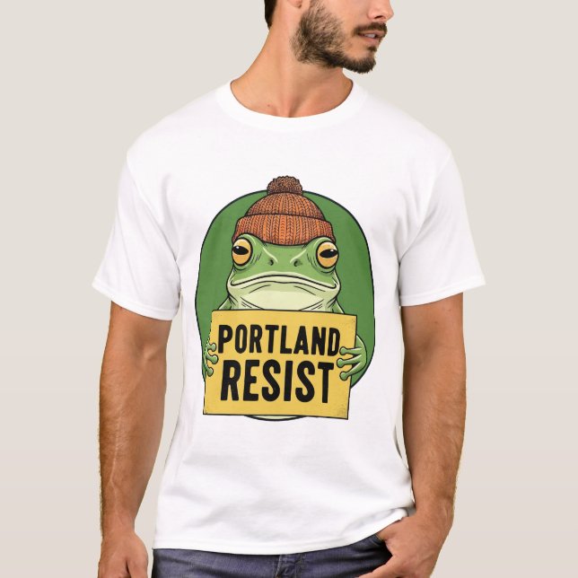 Portland Frog Resist Activist  T-Shirt (Vorderseite)
