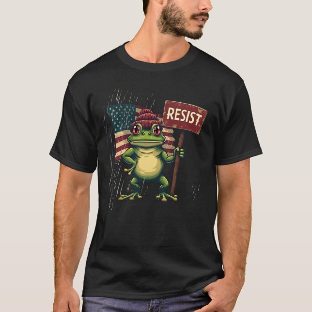 Portland Frog Vintage Political Satire T-Shirt (Vorderseite)