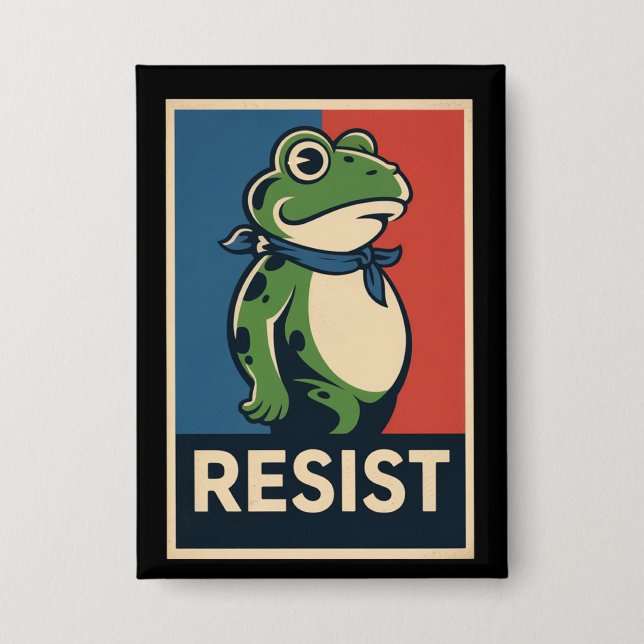 Portland Frosch Protest Anti Eis Widerstand Ich st Button (Vorderseite)