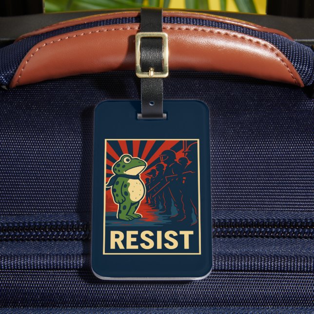 Portland Frosch Protest Gepäckanhänger (Vorderseite Insitu 2)