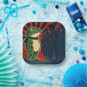 Portland Frosch Protest Pappteller