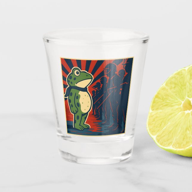 Portland Frosch Protest Schnapsglas (Vorderseite)