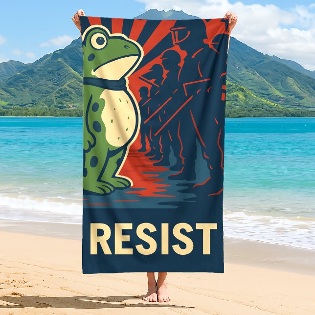 Portland Frosch Protest Strandtuch (Von Creator hochgeladen)
