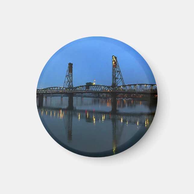Portland Hawthorne Bridge #2 Round Magnet (Vorne)
