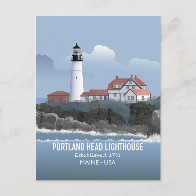 Portland Head Leuchtturm Postkarte (Vorderseite)