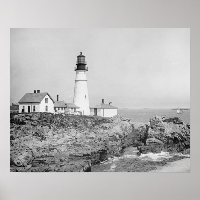Portland Head Light, 1902. Vintages Foto Poster (Vorne)