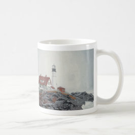 Portland Head Light in Nebel Kaffeetasse