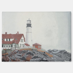 Portland Head Light in Nebel Magnet