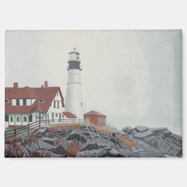 Portland Head Light in Nebel Magnet (Vorderseite)