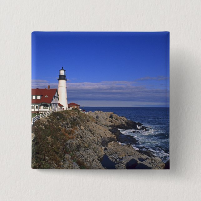 Portland Head Light Leuchtturm Maine Button (Vorderseite)