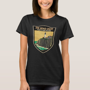 Portland Head Light Maine Vintag Art T-Shirt
