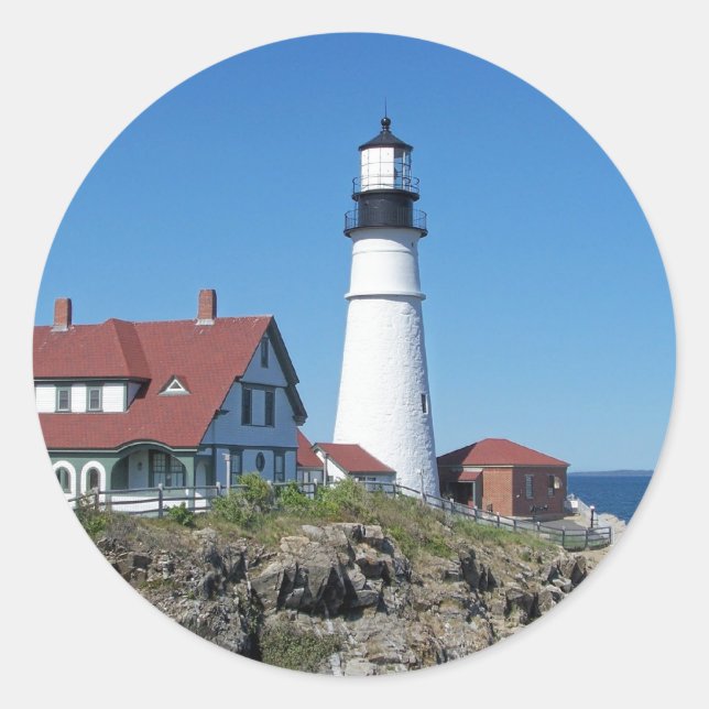 Portland Head Light Runder Aufkleber (Vorderseite)