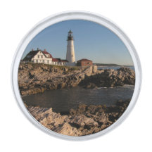 Portland Head Light Silver Platine Necklace Bangle