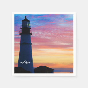 Portland Head Light Sunrise Maine Lighthouse Serviette