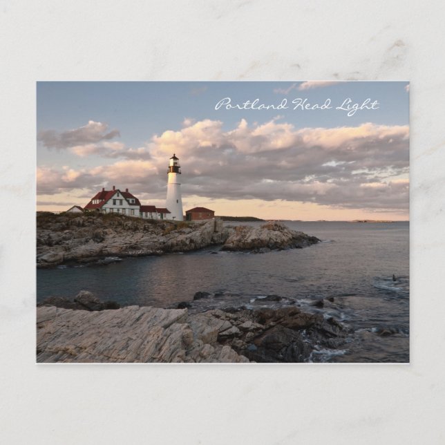 Portland Head Light Sunset Postkarte (Vorderseite)